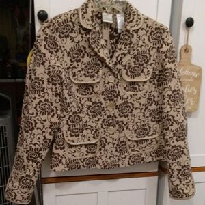 Emma James Brown and Cream Floral Blazer